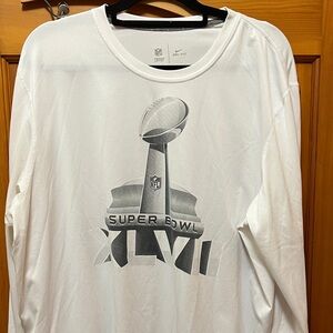 Nike White Super Bowl XLVI Long Sleeve Tee